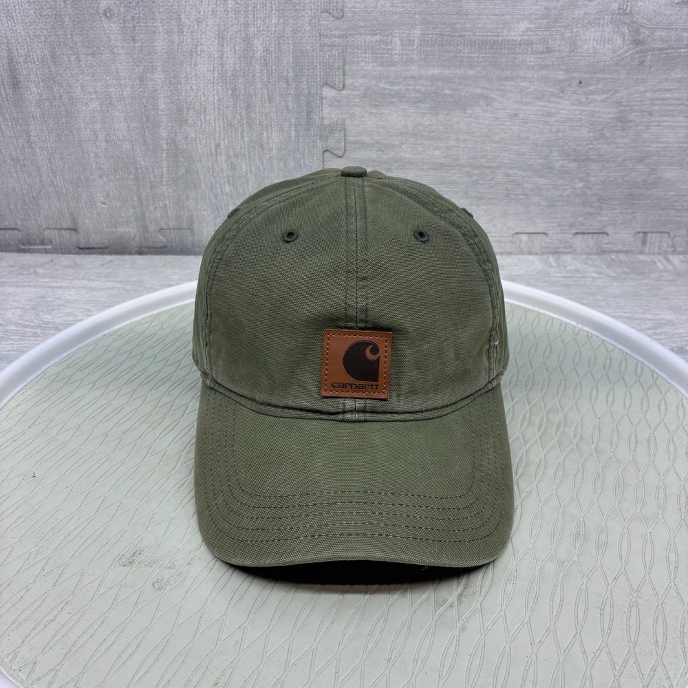 Carhartt Baseball‎ Hat Cap Mens Army Green Cotton Canvas Strap Back Hat 100289